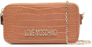 Crocodile-Embossed Shoulder Bag