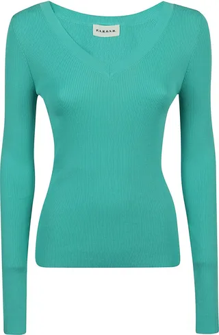 Ribbed V-neck Jumper