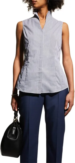 Pinstripe Sleeveless Blouse