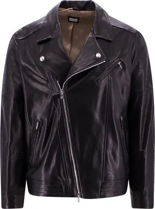 Brunello Cucinelli Leather Biker Jacket