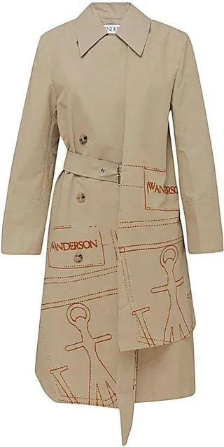Graphic Printed Trench Coat