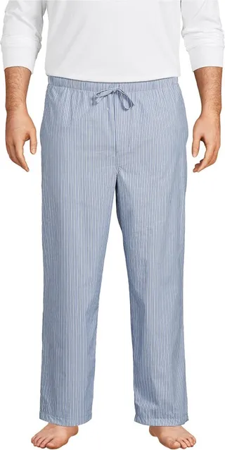 Lands' End Men's Big and Tall Poplin Pajama Pants