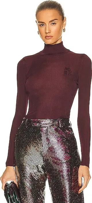 Etro Maglia Bodysuit in Burgundy