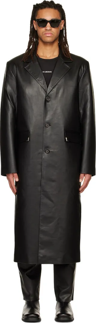 Han Kjobenhavn Black Slim Faux-Leather Jacket