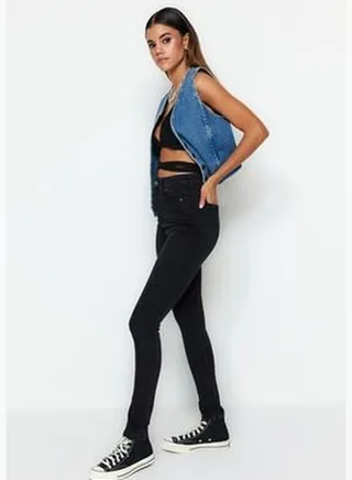 Black High Waist Skinny Jeans TWOSS23JE00075