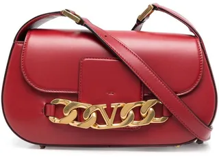 VLogo leather shoulder bag