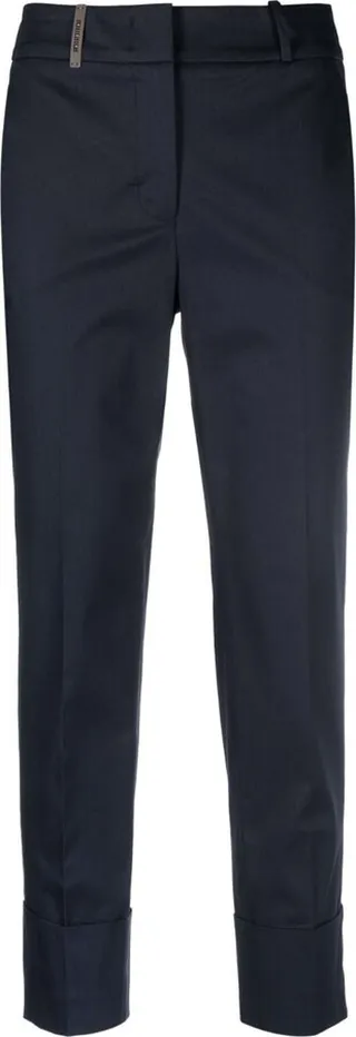 Cropped Tailored Cotton Trousers