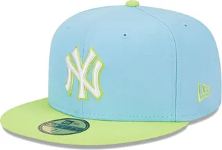 Men's New Era Light Blue and Neon Green New York Yankees Spring Color Two-Tone 59FIFTY Fitted Hat
