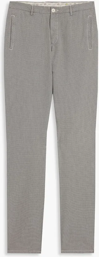 Tapered cotton-blend pants