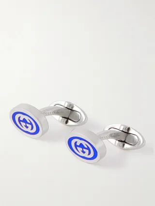 Sterling Silver and Enamel Cufflinks