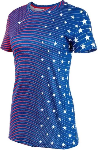 Mizuno Women's Patriotic Short Sleeve Womens Size Medium In Color 20.Ptrp.Navy (Sm28)