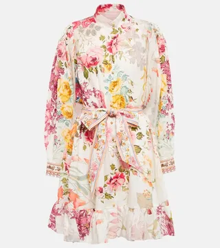 Floral linen minidress
