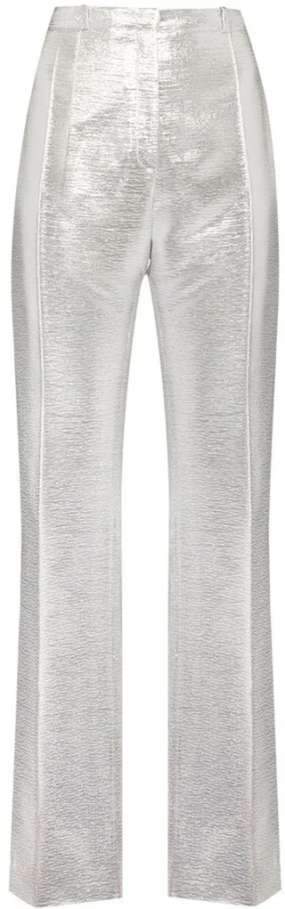 Metallic-Sheen Tailored Trousers