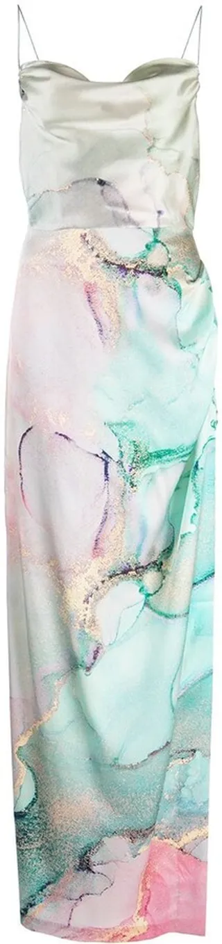 Marlene marble-print dress