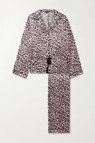 Morgan Lane - Jane Parker Leopard-print Satin Pajama Set - Animal print