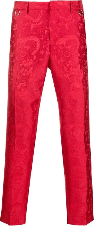 Jacquard Slim-Cut Trousers