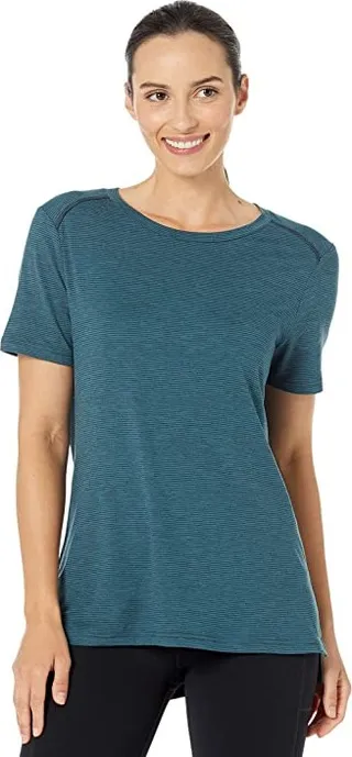SKECHERS Godri Stride Tee (Teal) Women's Clothing