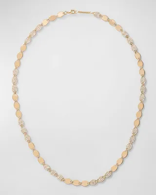 14k Gold Flawless Nude Diamond Link Necklace