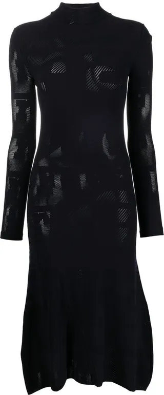 Logo-Lettering Midi Dress
