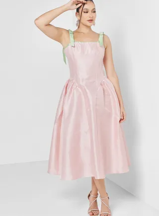 Belted Tiered Dress