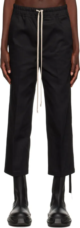 Rick Owens DRKSHDW Black Cropped Trousers