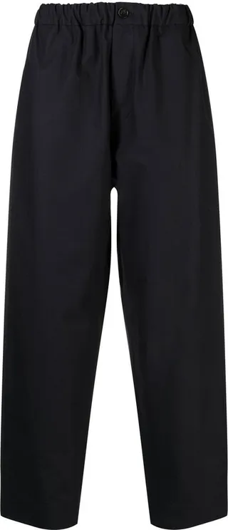 Elasticated Straight-Leg Trousers
