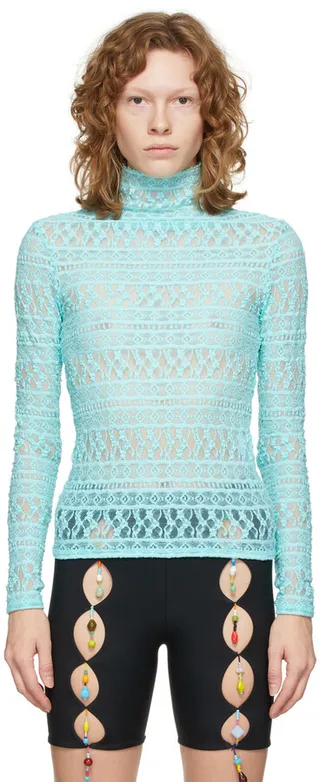 Collina Strada Blue Lace Cardio Turtleneck