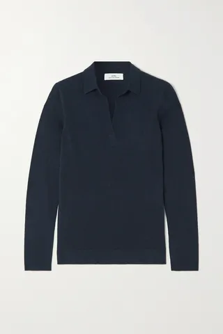 Arch4 - Glenda Cashmere Polo Top - Blue