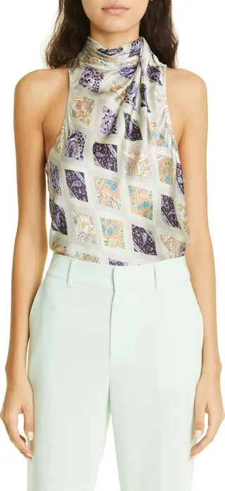 Adalynn Print Sleeveless Turtleneck