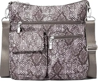 Baggallini Modern Everywhere Slim Crossbody (Tan Python) Cross Body Handbags