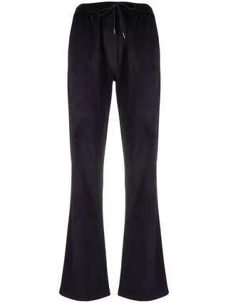 Straight-Leg Velour Track Pants