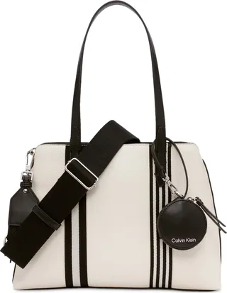 Millie Convertible Tote with Striped Crossbody Strap and Coin Pouch
