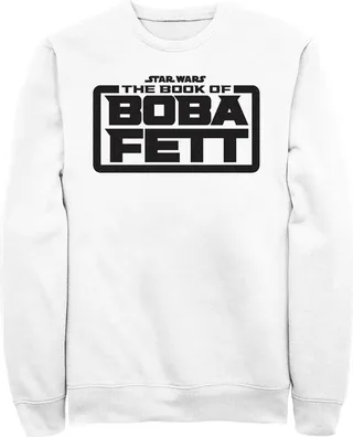 Men's Star Wars: The Book of Boba Fett Black Logo Sweatshirt - White - Large