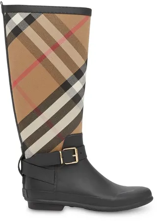 House Check rubber rain boots