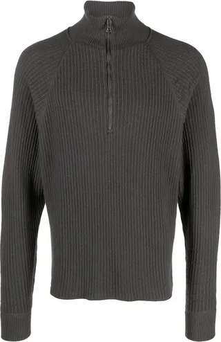 Half-Zip Ribbed Jumper