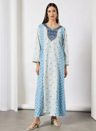 Printed Jalabiya In Cotton