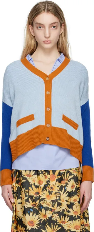 Marni Blue Colorblock Cardigan