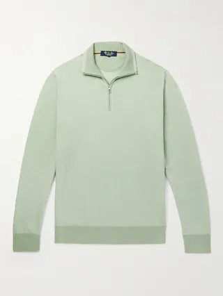 Roadster Striped Cashmere Half-Zip Sweater