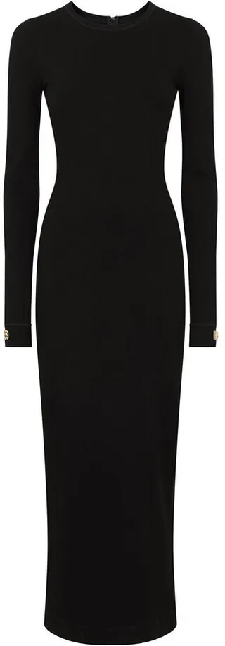 Fitted Logo-Cuff Dress