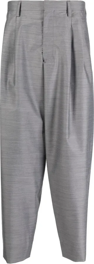 Cropped Tapered-Leg Suit Trousers