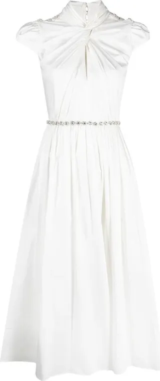 Crystal-Embellished Midi Dress