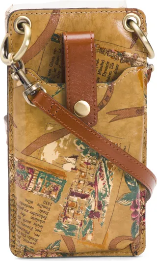 Leather Printed Phone Crossbody