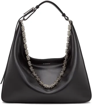 Givenchy Black Medium Moon Cut Out Shoulder Bag