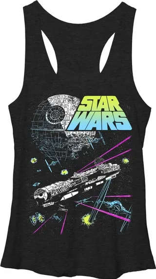 Women's Star Wars Millennium Falcon Battle Racerback Tank Top - Black Heather - Large