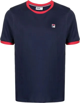 contrasting boarder short-sleeves T-shirt
