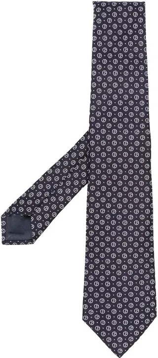 Graphic-Print Silk Tie