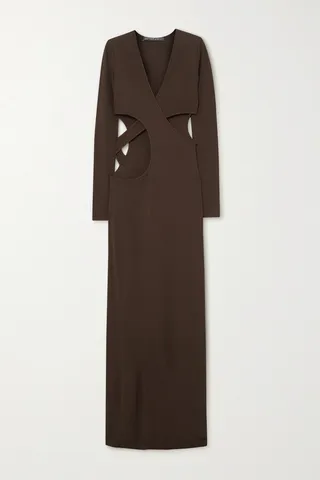 Zeynep Arcay - Asymmetric Cutout Jersey Maxi Dress - Brown
