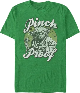 Men's Star Wars Yoda St. Patrick's Day Pinch Proof T-Shirt - Kelly Heather - Small