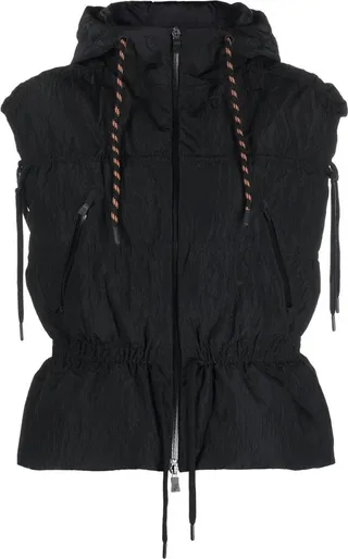 Drawstring Peplum Down Gilet
