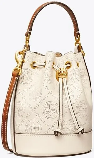 Mini T Monogram Perforated Bucket Bag